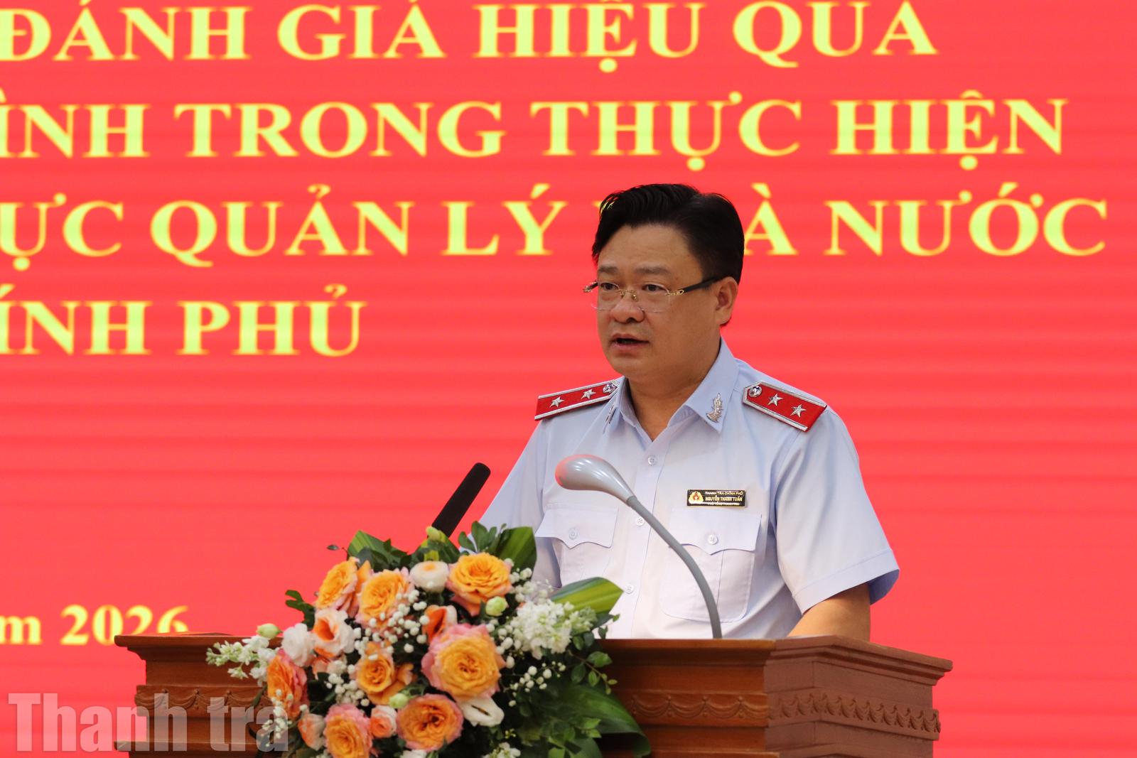 Phó Tổng Thanh tra Chính phủ Nguyễn Thanh Tuấn phát biểu tại hội nghị. Ảnh: thanhtra.com.vn